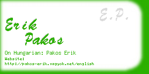 erik pakos business card